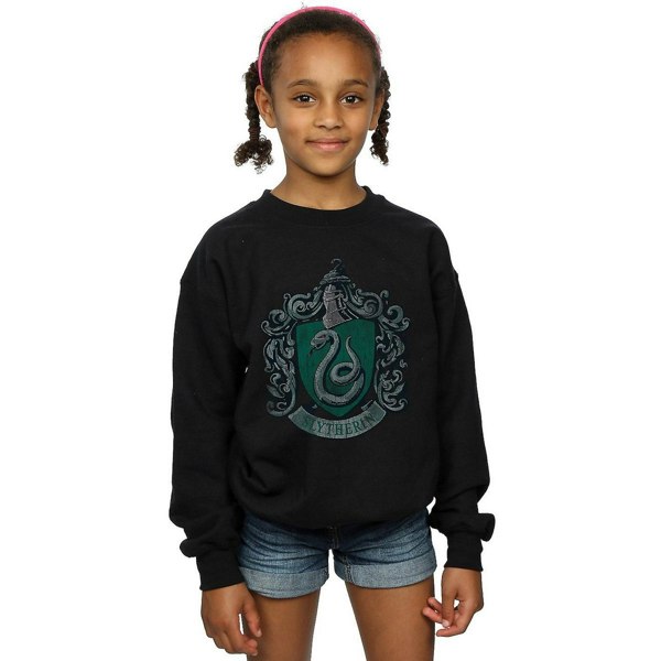 Harry Potter Girls Slytherin Cotton Sweatshirt - Black