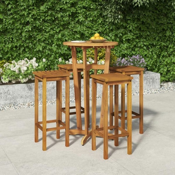Berkfield 5 Piece Garden Dining Set Solid Wood Acacia