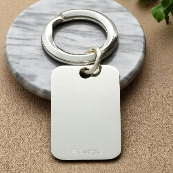 Christopher James of London Sterling Silver Four Leaf Clover Keyring With Optional Engraving