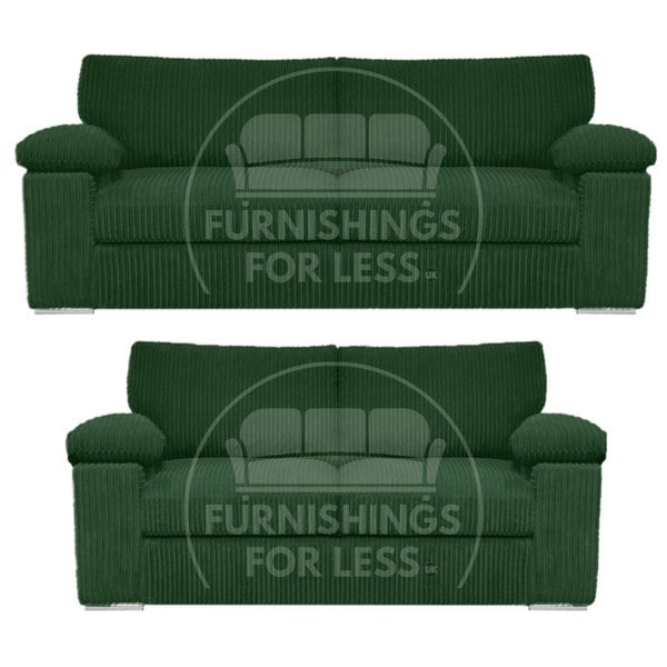 Furnishings For Less Delta Full Jumbo Cord 3 + 2 Seater Sofa Suite