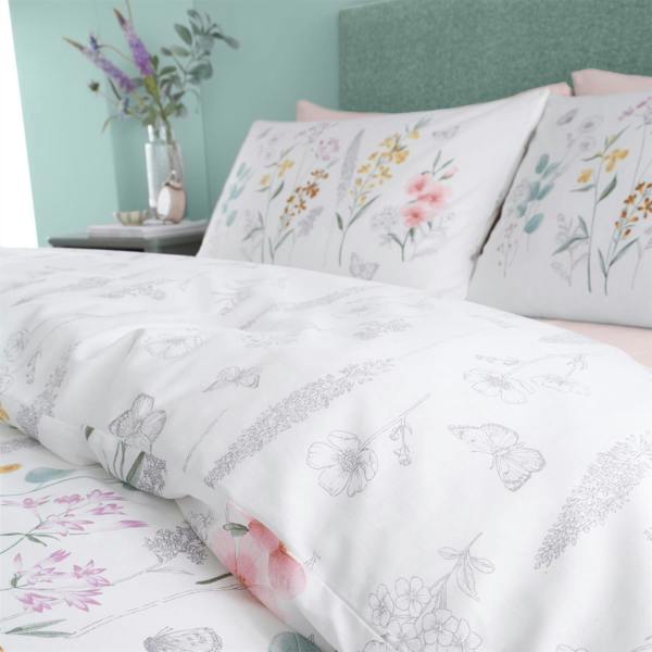 Emilia Floral White Duvet Cover Set