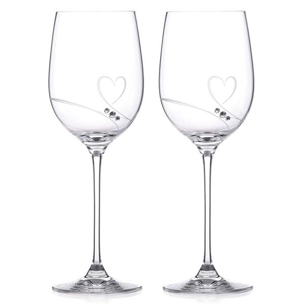 Diamante Romance Crystal White Wine Glasses - Set of 2