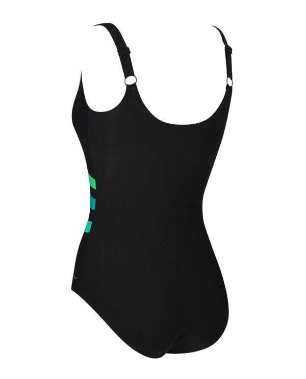 Zoggs Evergreen Sandon Adjustable Scoopback Swimsuit - Black/Green