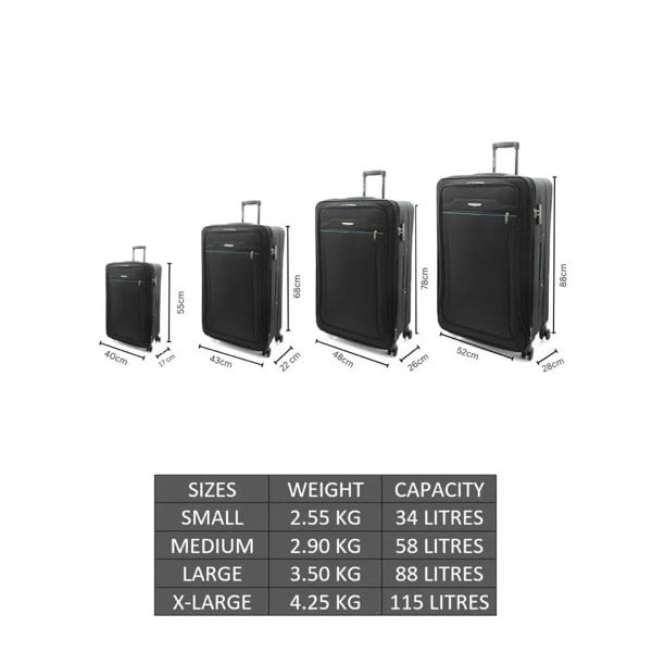 Snowball Lightweight Suitcase 4 Spinner Wheels Expandable Luggage