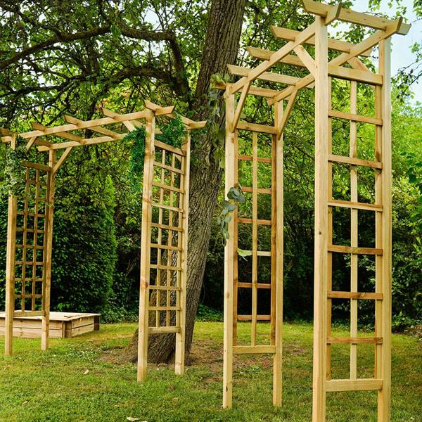 Cerland Passiflore Flat Top Garden Arch 2.14m Pressure Treated Wooden Arch