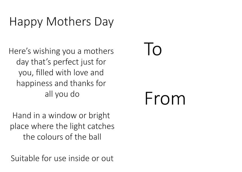 Mother's Day 10cm Spirit Ball - Multicoloured Pink