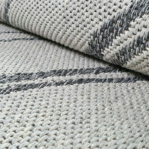Runner Rug Geometric 100% Cotton Washable Woven Carpet Natural Diamond Patterned Mat - 75x300cm