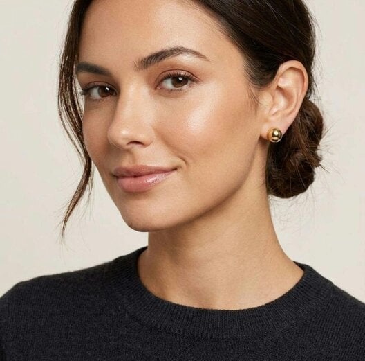 The Colourful Aura 18ct Gold Plated Classic Ball Stud Earrings