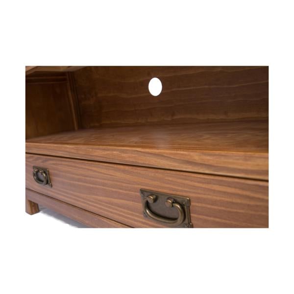 Cabinet Bits Padua Lacquered 1 Drawer TV Cabinet Brass Drop Handle