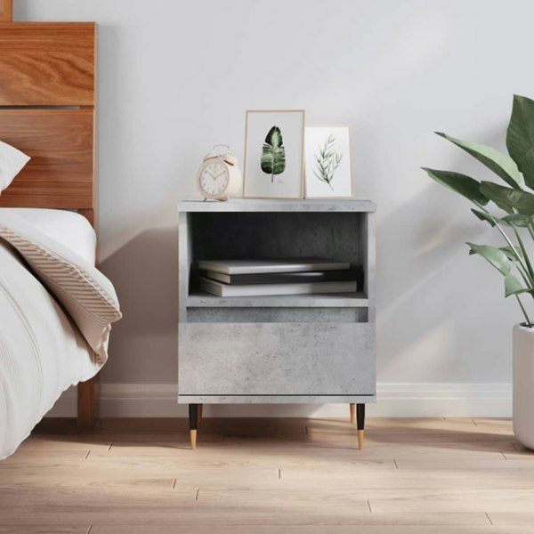 Berkfield Bedside Cabinet Concrete Grey 40x35x50 cm Engineered Wood