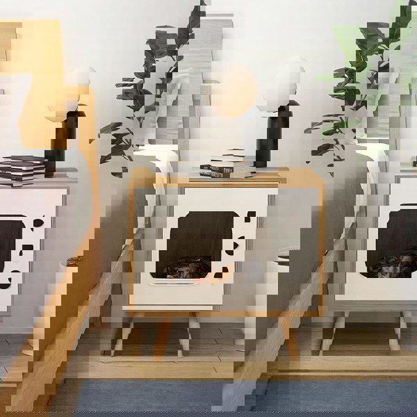 Durame Bedside Table With Pet House, Cat House-Weilai Concept-Weilai Concept