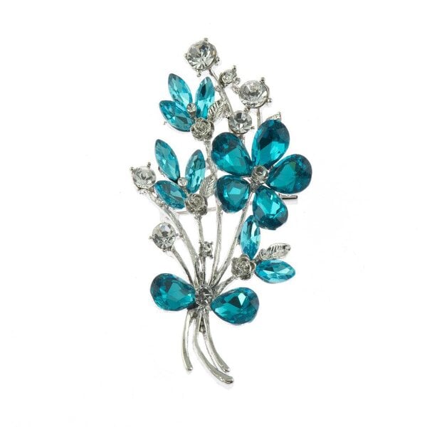 Cachet London Flavia Aqua Flower brooch