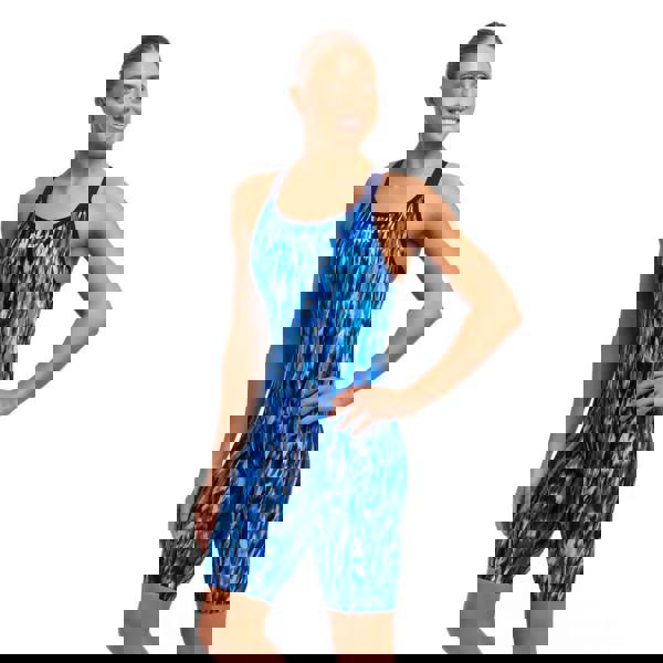 Funkita Wing Streak Fast Legs legsuit in blue with white camo and black trim