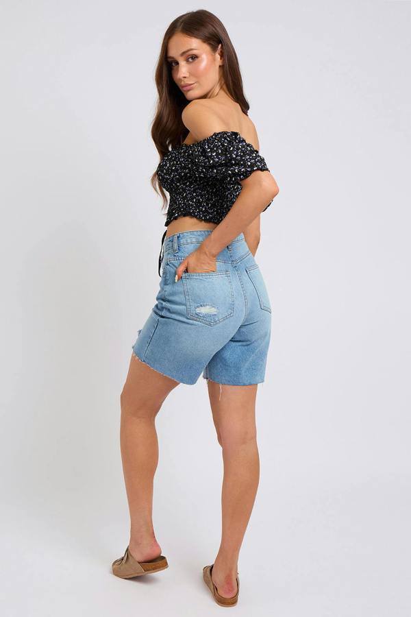 Urban Bliss Noelle Sheered Ruched Top