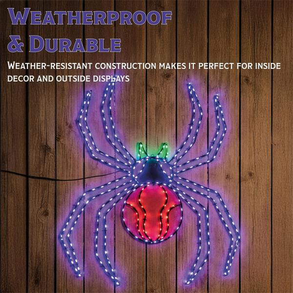 Fxlab Multicolour Micro LED Metal Silhouette Spider Outdoor Timer