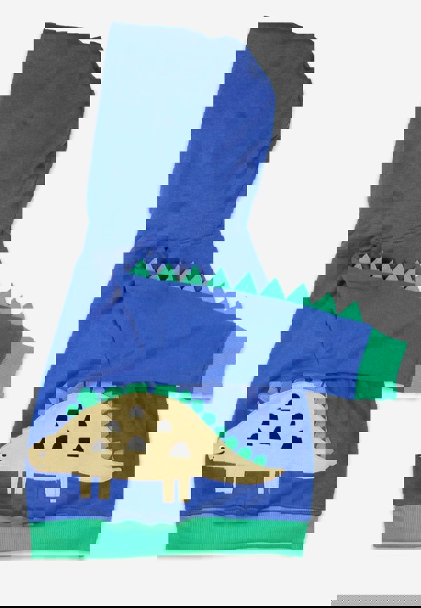 Organic Tonal Dinosaur Applique Hoodie - Toby Tiger