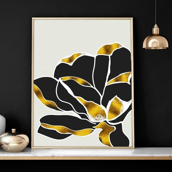 Artwork for living room | set of 3 wall art with gold