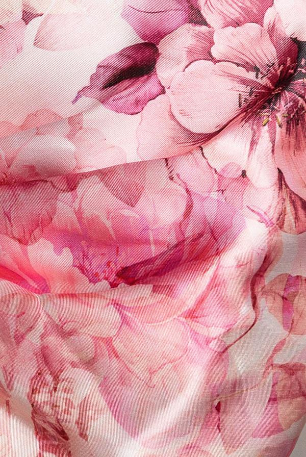 Printed Off Shoulder Satin Bow Back Maxi Dress - Blush Pink DR5282