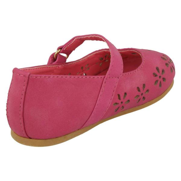 Spot On Girls Spot On Flat Ballerina Shoes with Cut Out Flower Detail