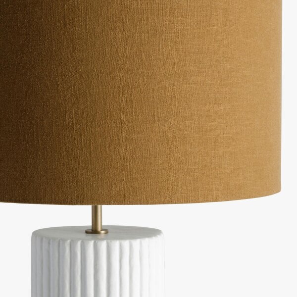 Wyld Haus Verona Ochre Ceramic Ribbed Ceramic Table Lamp