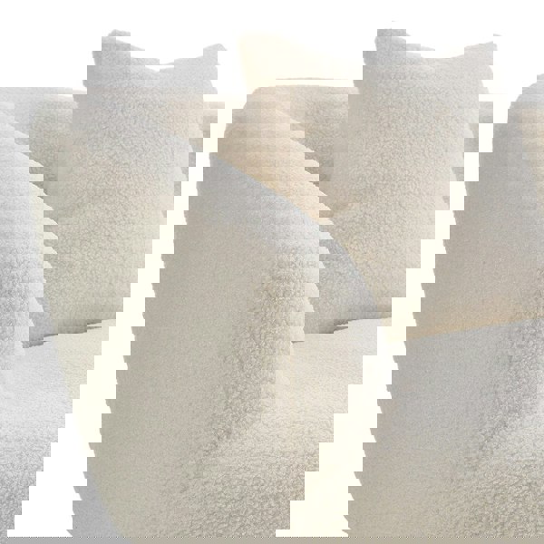 140cm White 2 Seater Sofa Teddy Fabric Loveseat with Metal Legs 2 Seater Sofas Living and Home 