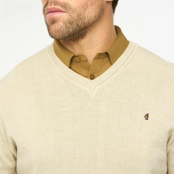 Gabicci G55K01 Plain Vee Neck Sweater Gabicci Classic LINEN