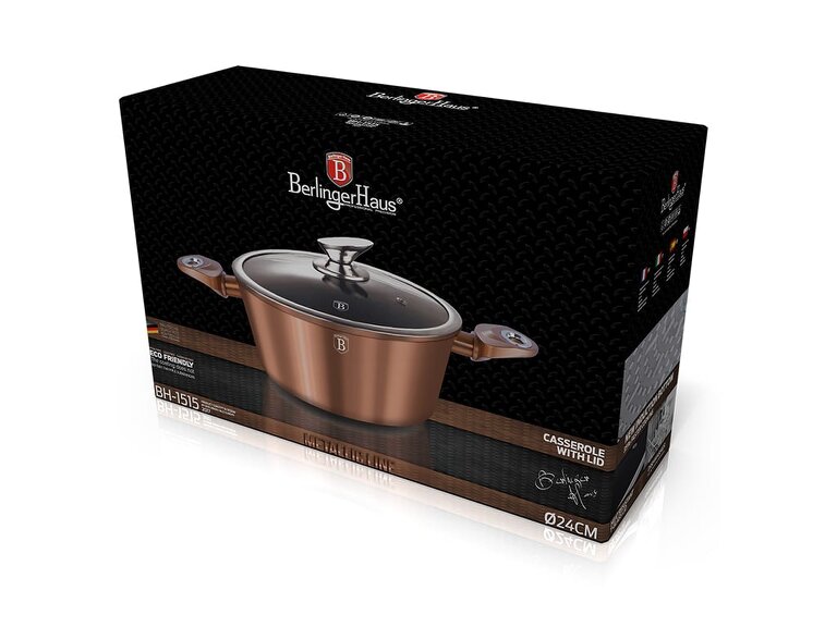 Berlinger Haus 24 cm Rose Gold Casserole with Lid BH-1515