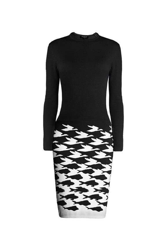 Sea & Sky black knitted jacquard dress