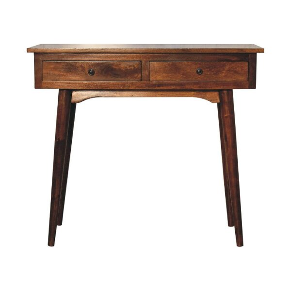 Wyld Haus Kealakekua Chestnut Mango Wood Hallway 2 Drawer Console Table