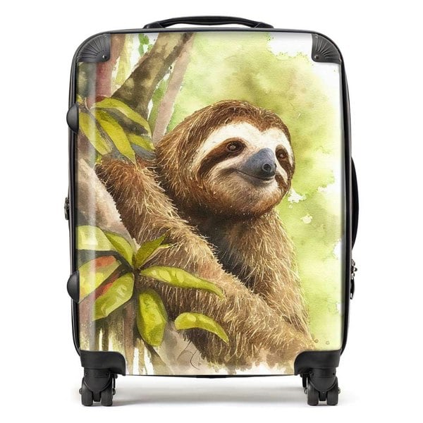 Warren Reed Sloth Watercolour Suitcase