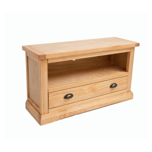 Cabinet Bits Lucca Waxed 1 Drawer TV Cabinet Brass Cup Handle