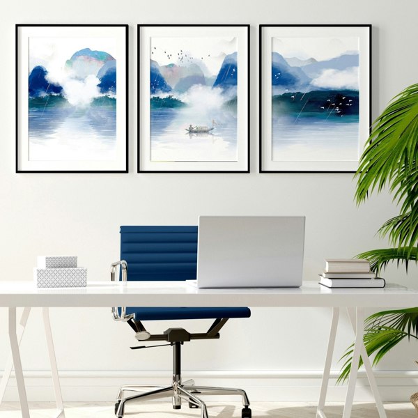 Wall decorations office | set of 3 wall art prints