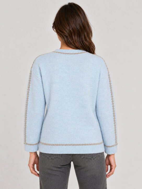 VIZ-A-VIZ Jacquard Crew Neck Jumper