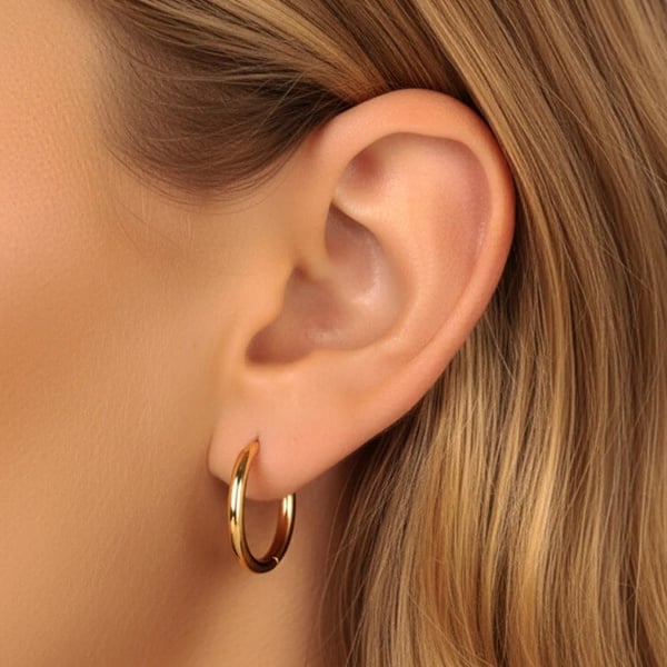 MUCHV Solid Hoop Earrings - 18mm