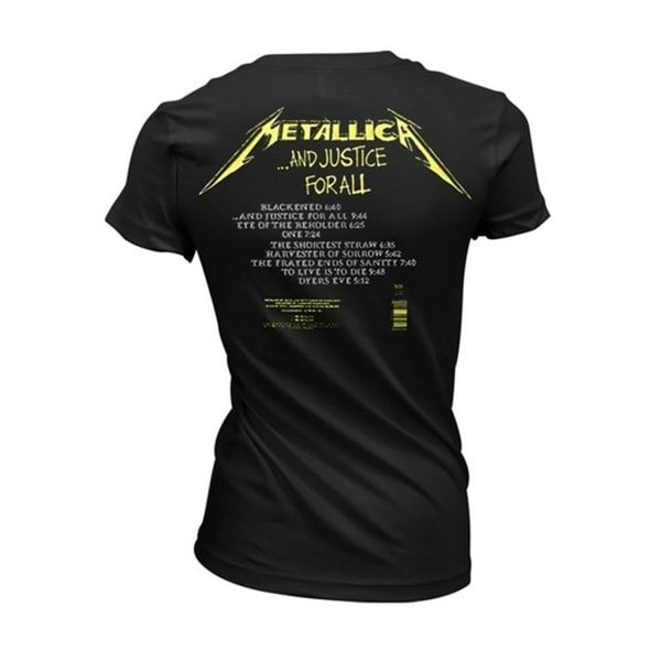 Metallica Womens And Justice For All Tracks T-Shirt - Black