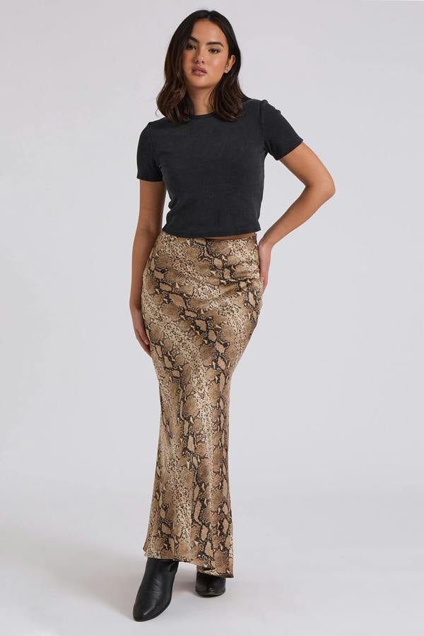 Urban Bliss Snake Bias Cut Maxi Skirt