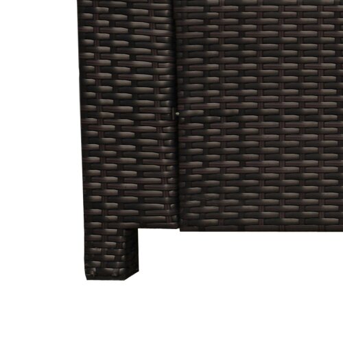 Wyld Haus Sediri Brown Rattan 3 Seater Garden Outdoor Sofa With White Cushions