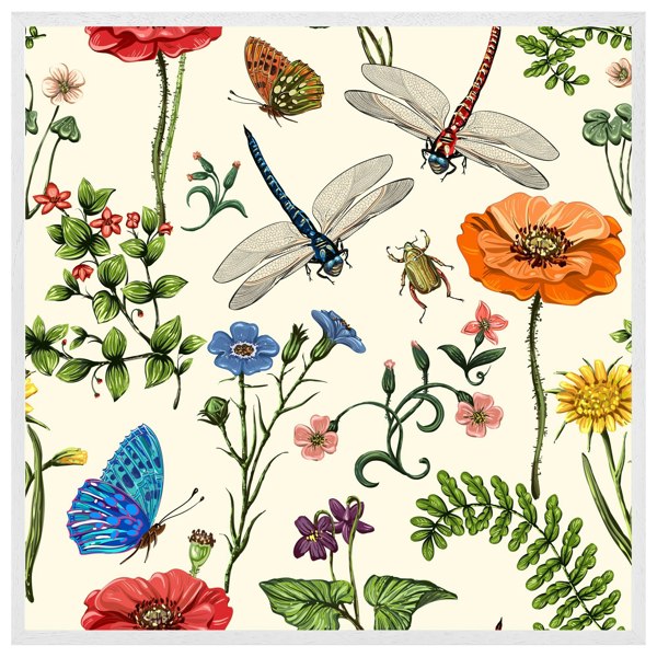 Benjamin Tate Design Flowers & insects (Picture Frame)