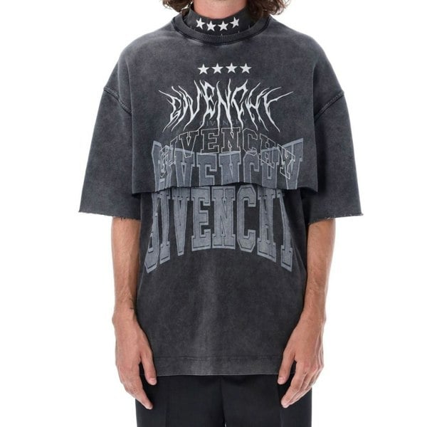 Givenchy Overlapped Design Grey T-Shirt L