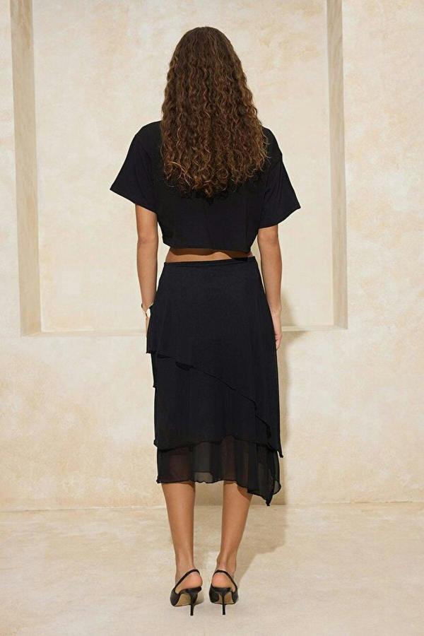 WOVCOR Ruffled Knitted Skirt