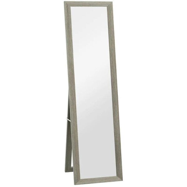 Full Length Mirror, 37 x 157 cm, Hanging or Freestanding, Rectangular Full Body Mirror for Living Room, Bedroom, Grey