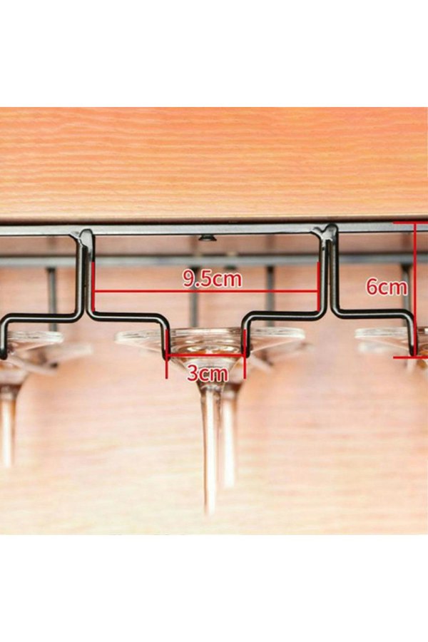 Living and Home Creative 3 Slots Wine Glass Rack Under Cabinet Stemware Holder Glasses Storage Hanger for Bar