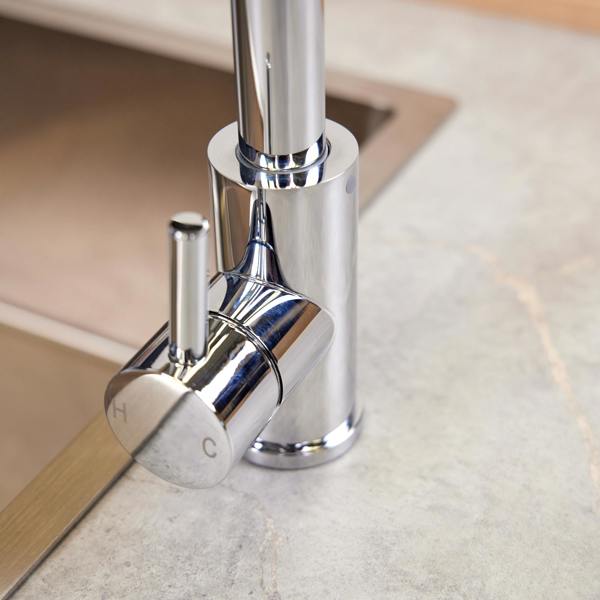 Top-Fix | Vito Swan Neck Style Kitchen Mixer Tap | Polished Chrome Finish