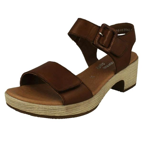 Rieker Ladies Remonte Adjustable Sandals With A 5 cm Block Heel D0N52