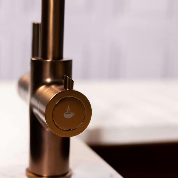 Flode Vier | 4 in 1 Instant Boiling & Filtered Cold Water Tap | Brushed Copper Finish