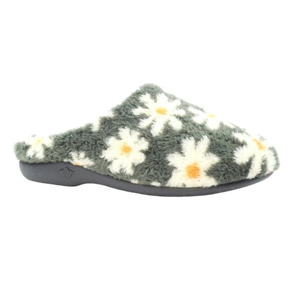 Lunar Women's Plumeria Mule Slippers - Grey