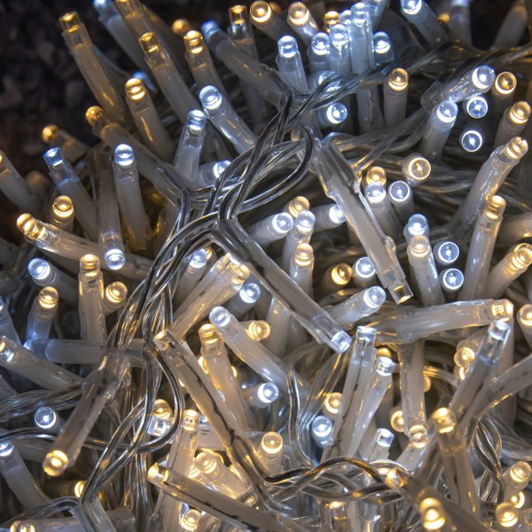 Samuel Alexander 37.5m 1500 LED TreeBrights Christmas String Lights with Timer in White and Warm White on Clear Cable
