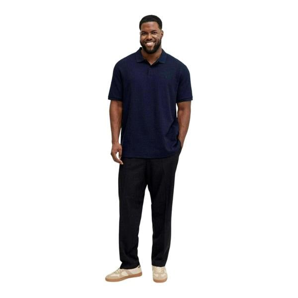 Jack And Jones Mens Austin Short-Sleeved Polo Shirt - Navy Blazer - 