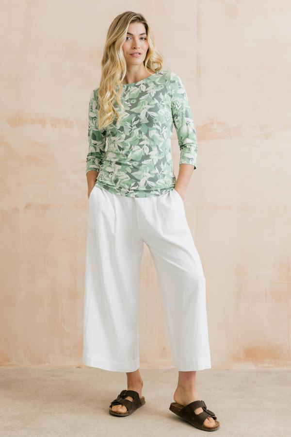 Lily & Me Monica Printed Jersey Top Green