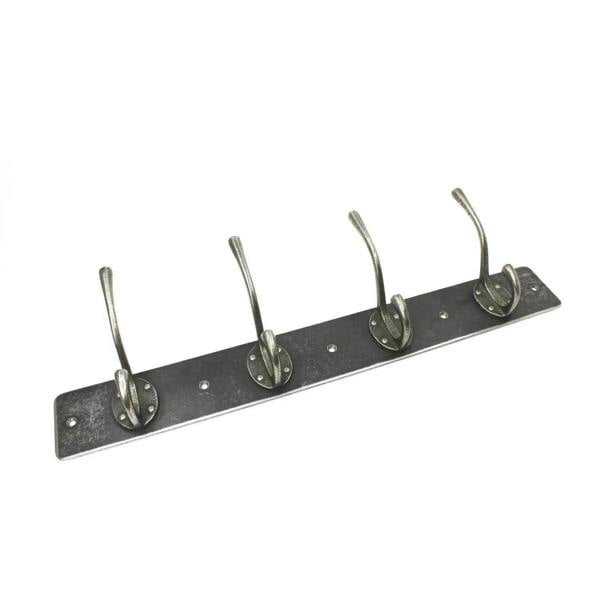 Antique Steel Victorian 4 Hook Rail - 500mm